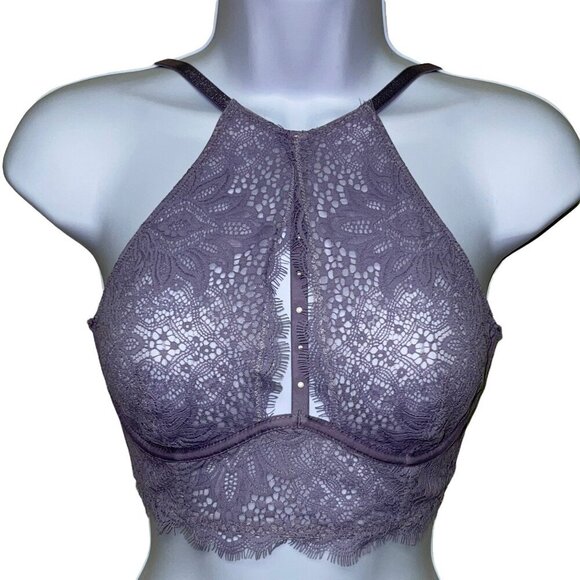 Victoria's Secret Other - Victoria's Secret Very Sexy  Plunge Lavender Halter Split Bra Bralette 32D